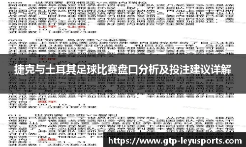 捷克与土耳其足球比赛盘口分析及投注建议详解